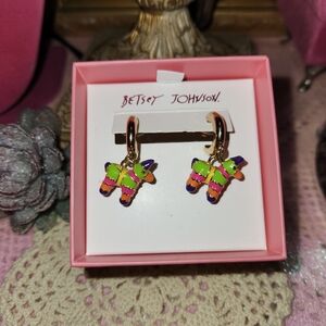 Betsey Johnson Vibrant Piñata Hoop Earrings